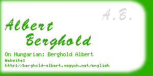 albert berghold business card